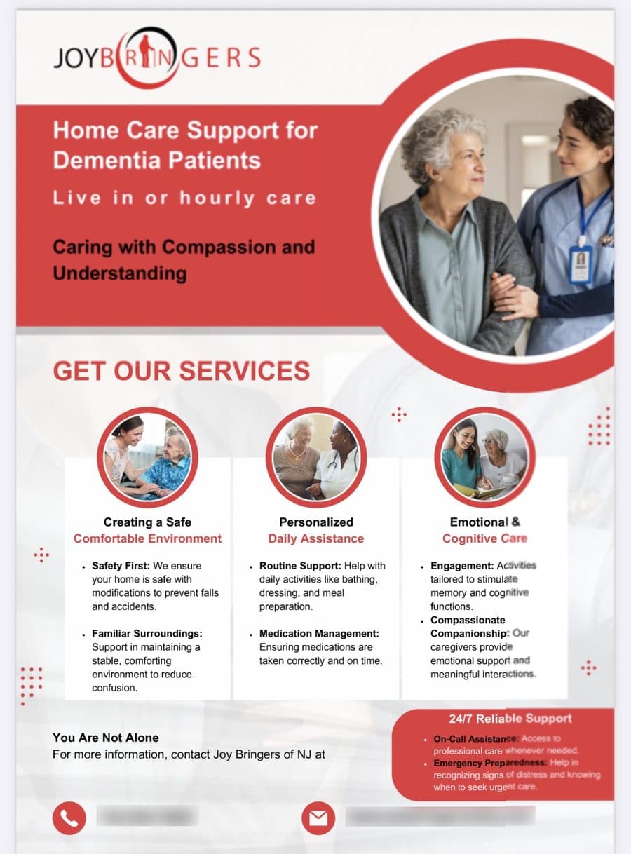 Joy Bringers — Dementia Care Flyer